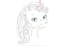 Stickdatei - Baby Unicorn LineArt 1